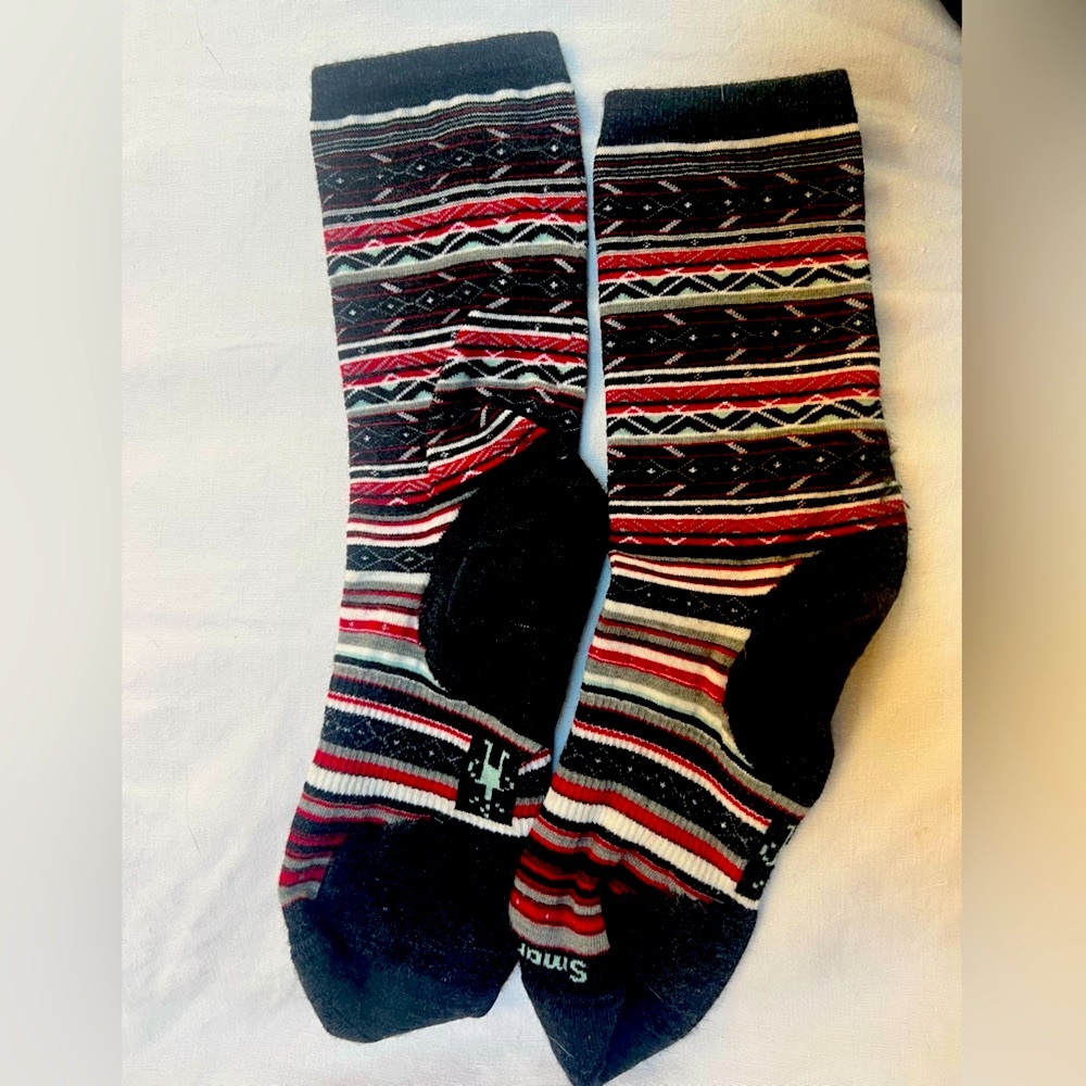 Smartwool Black and Red Patterned Socks